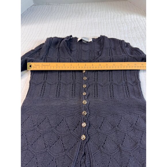 St. John Collection Black Knit Button-Down Long Sleeve Long Cardigan SZ 2 - Picture 4 of 11